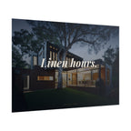 Rolled Poster - 'Linen Hours' Modern House Nightscape Wall Art