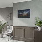 Rolled Poster - 'Linen Hours' Modern House Nightscape Wall Art
