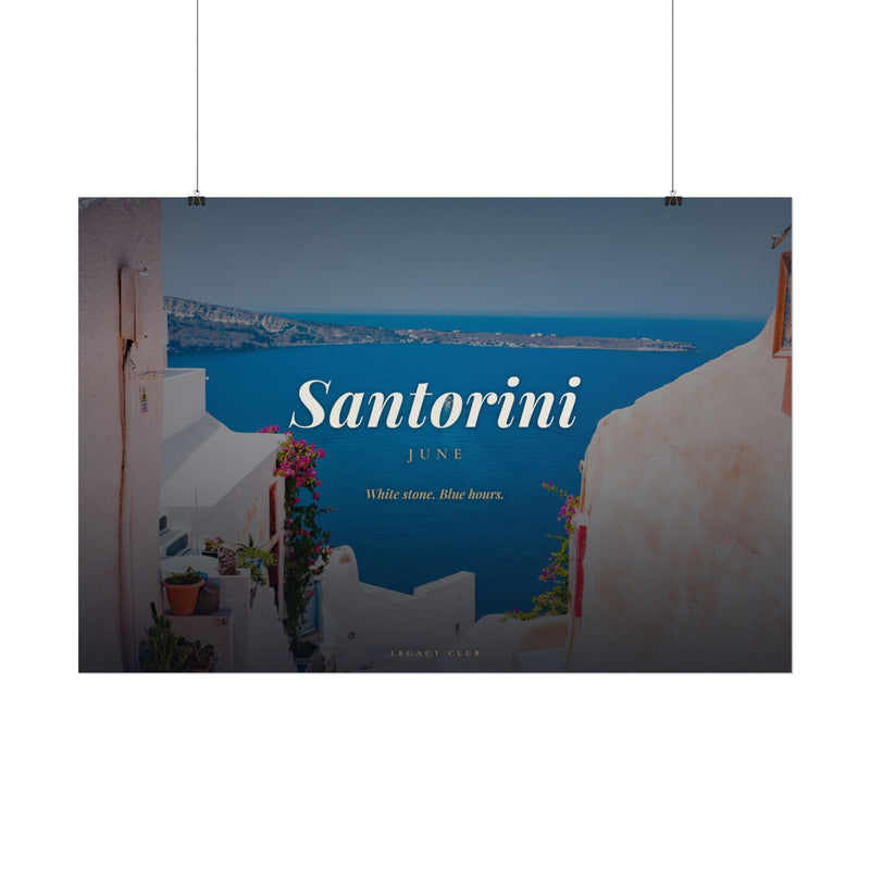 Santorini Travel Poster - Rolled Wall Art