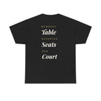 "Members Table, Reserved Seats, Her Court"
