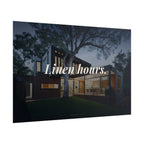 Rolled Poster - 'Linen Hours' Modern House Nightscape Wall Art