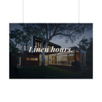 Rolled Poster - 'Linen Hours' Modern House Nightscape Wall Art
