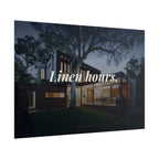 Rolled Poster - 'Linen Hours' Modern House Nightscape Wall Art