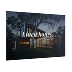 Rolled Poster - 'Linen Hours' Modern House Nightscape Wall Art