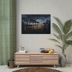 Rolled Poster - 'Linen Hours' Modern House Nightscape Wall Art