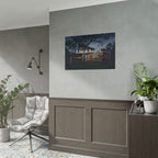 Rolled Poster - 'Linen Hours' Modern House Nightscape Wall Art