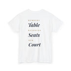 "Members Table, Reserved Seats, Her Court"