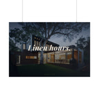Rolled Poster - 'Linen Hours' Modern House Nightscape Wall Art
